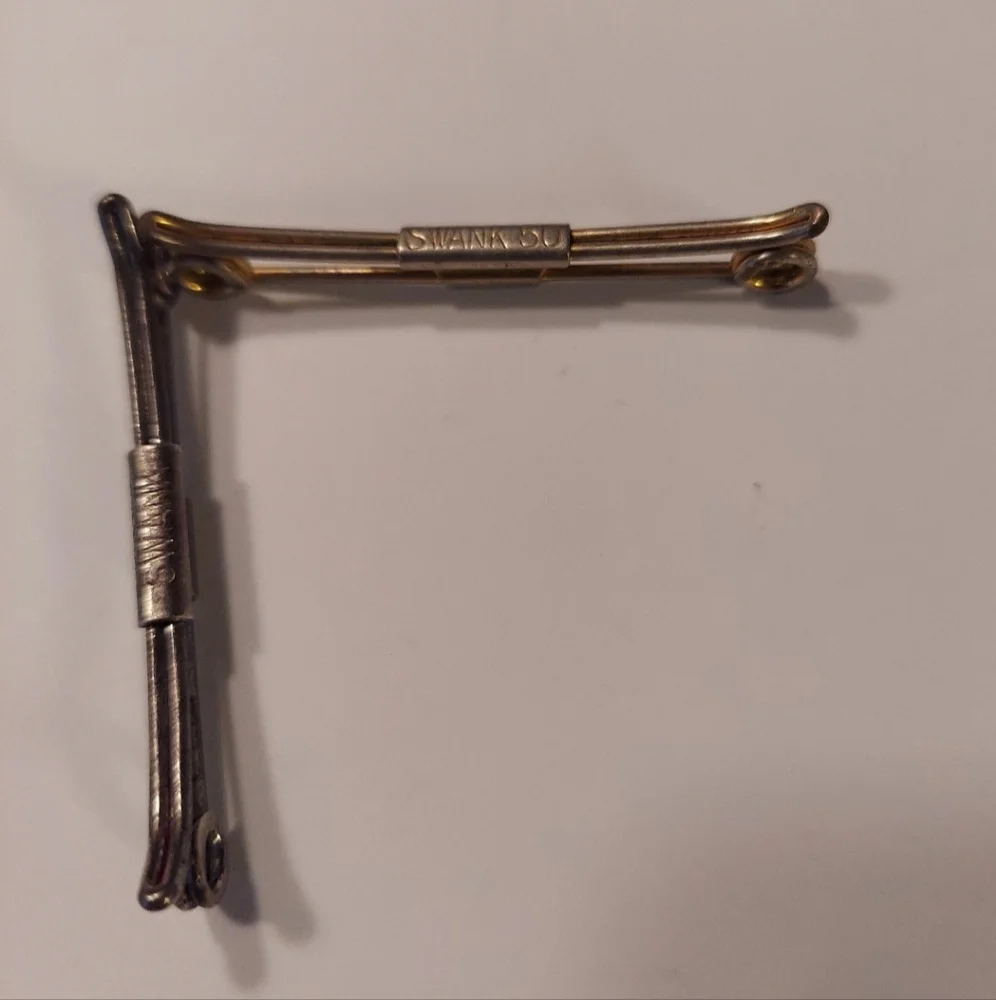 Swank & Swank 50 Collar Bars Signed 75818 & 75019 Sterling/Gold SET VINTAGE
